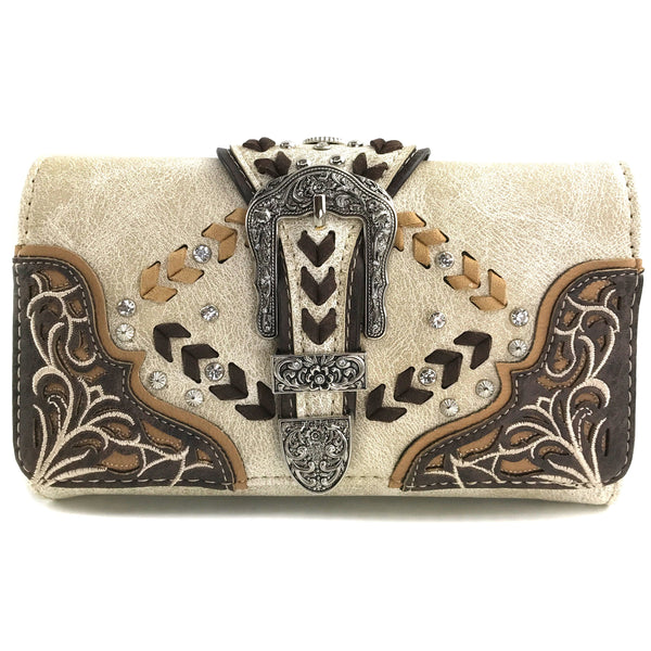 Western Buckle Chevron Women's Crossbody Wallet