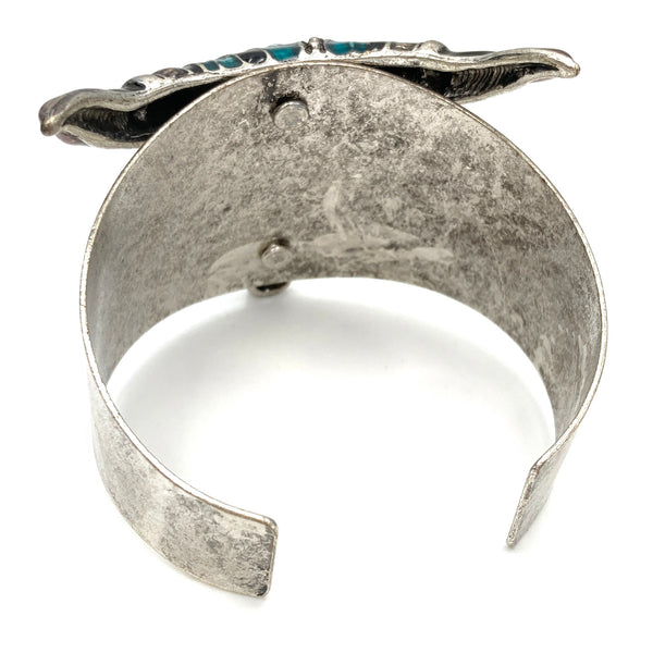 Teal Blue Rhinestone Longhorn Steer Western Wide Cuff Bracelet