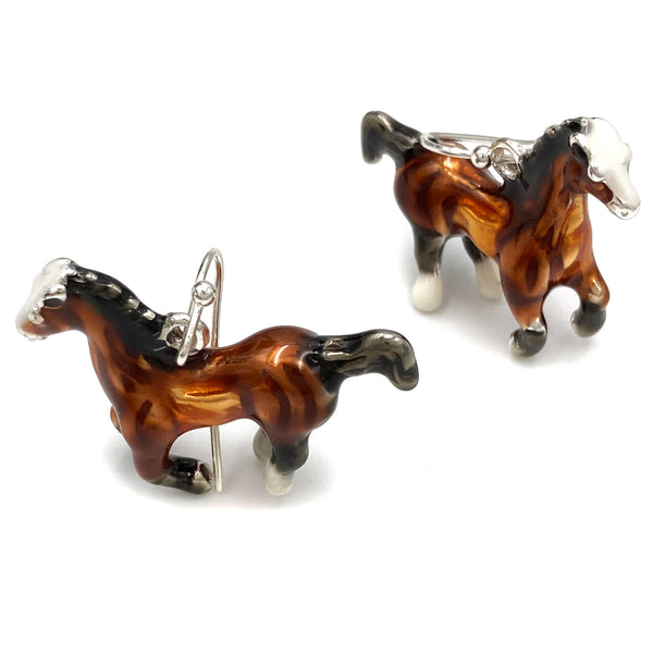 Horse Shaped Epoxy Earrings