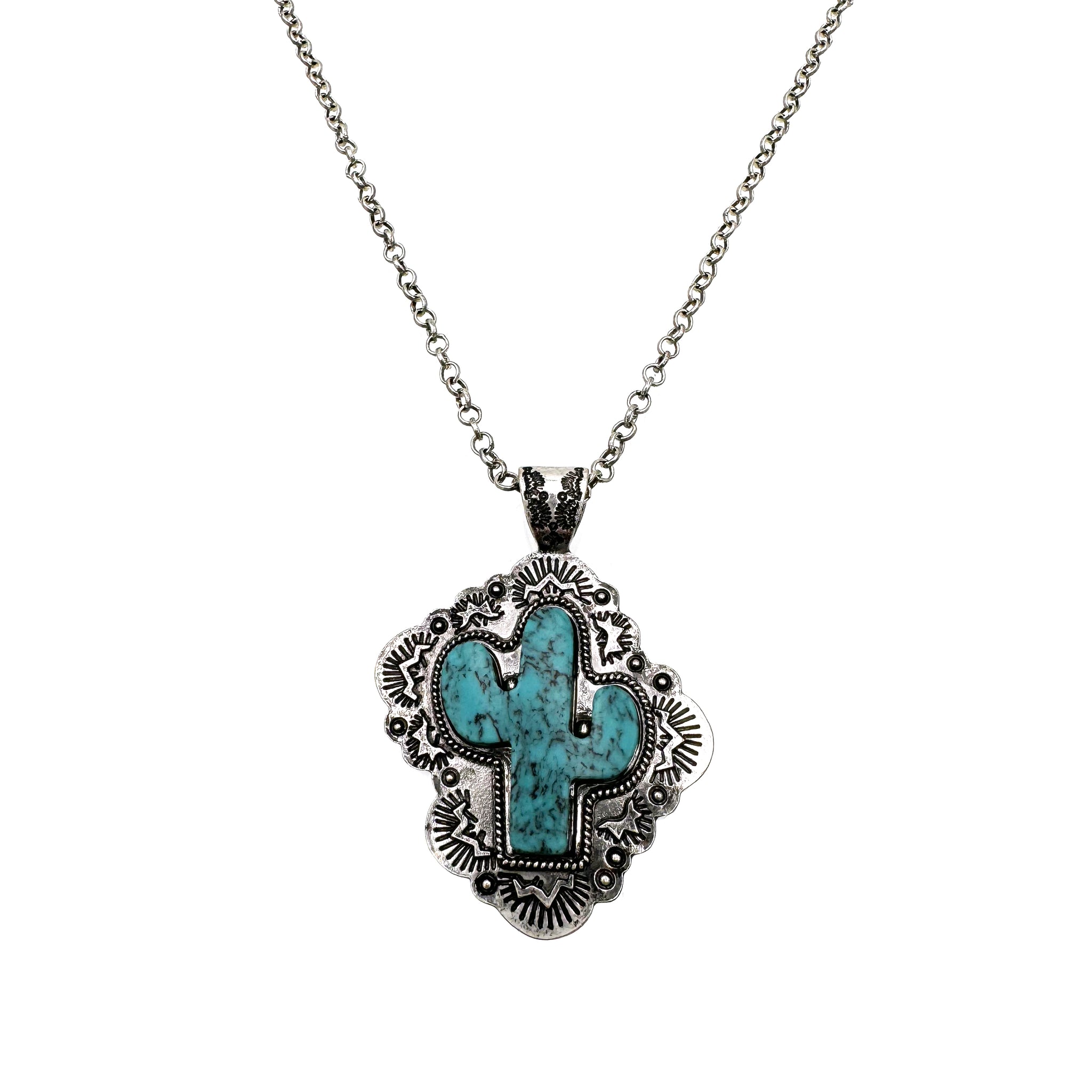 Cactus Concho Pendant Necklace