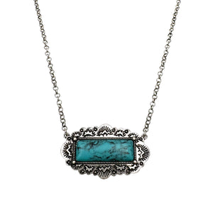 Turquoise Concho Pendant Necklace