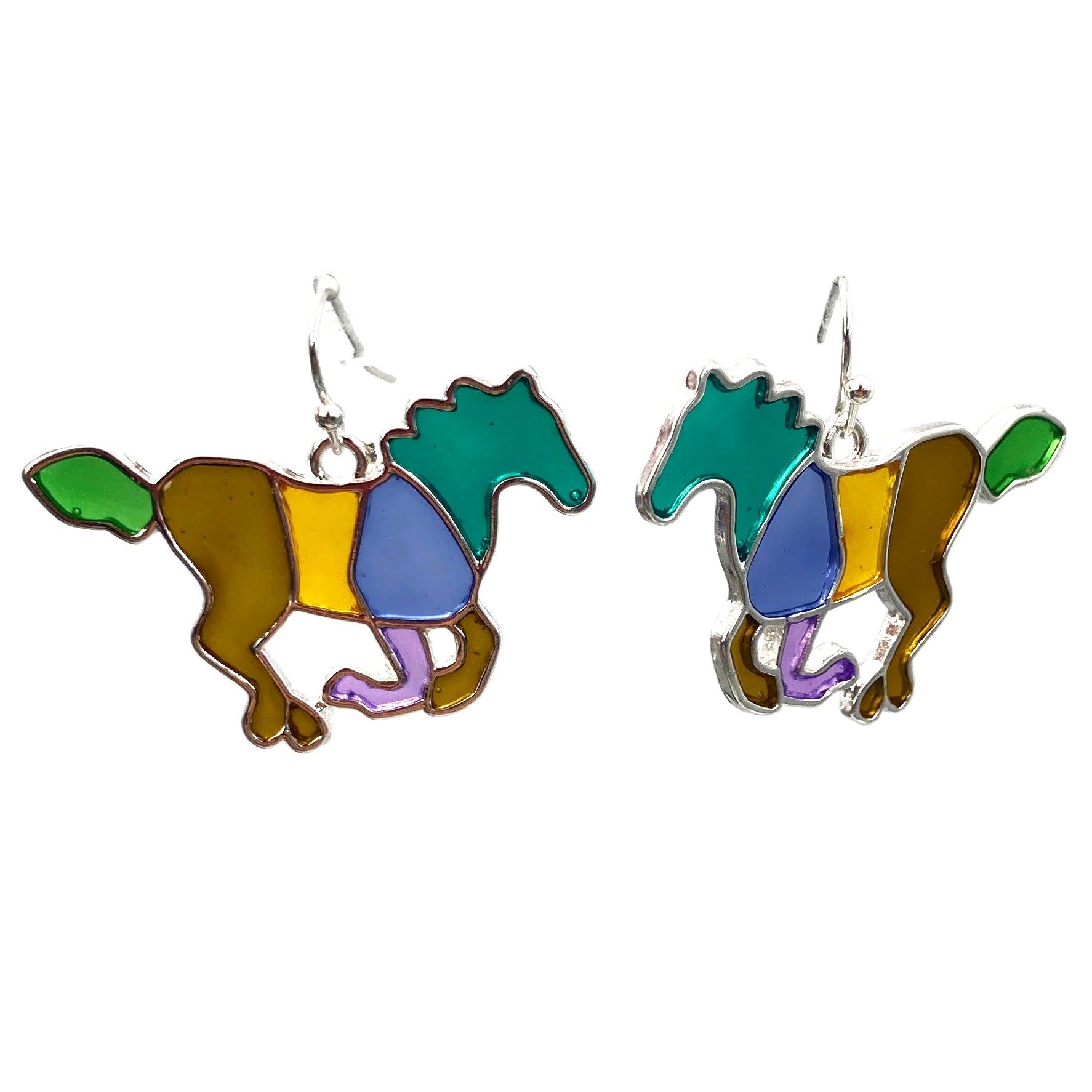 Stained Glass Horse Earrings