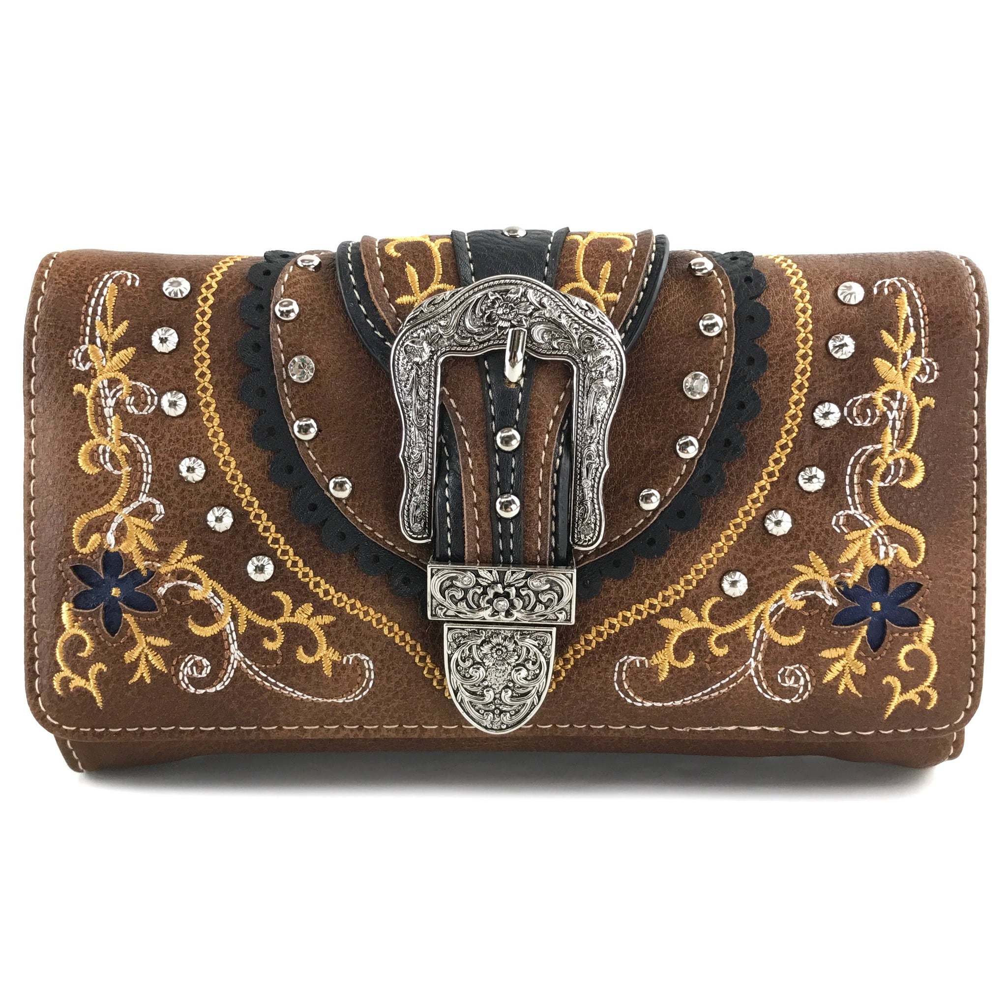 Flower Design Belt Buckle Women's Wallet