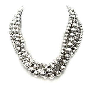 Silver Beads Chunky Necklace