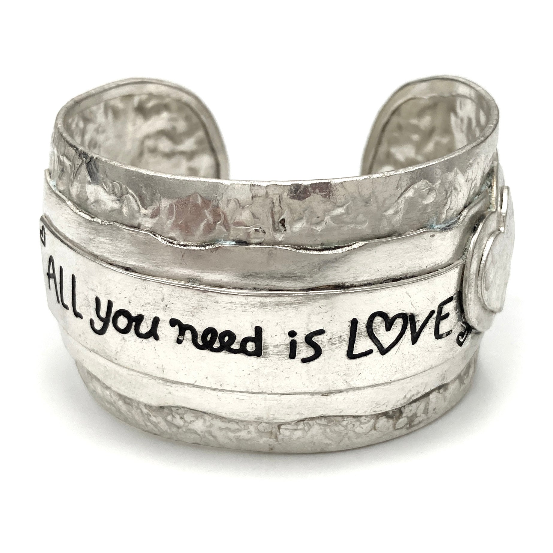 All You Need Is Love Silver Cuff Bracelet