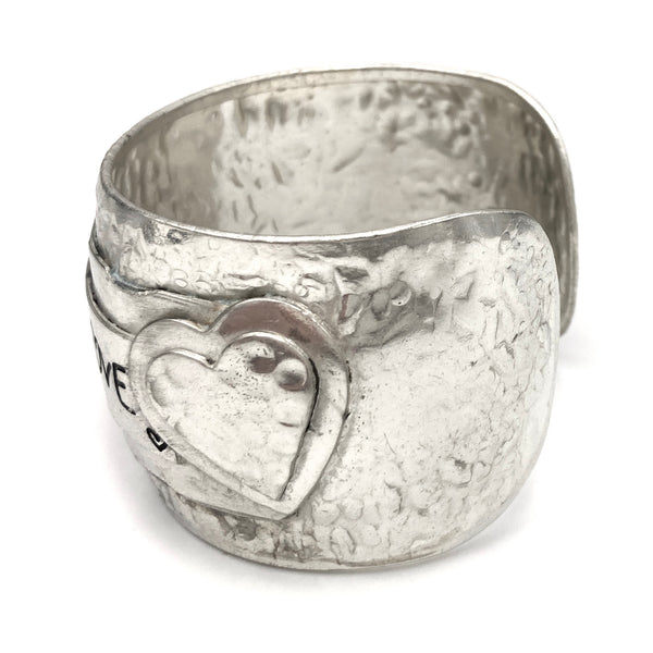 All You Need Is Love Silver Cuff Bracelet