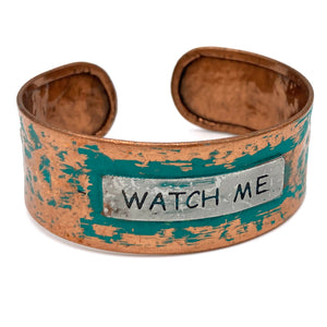 Message Watch Me Metal Western Cuff