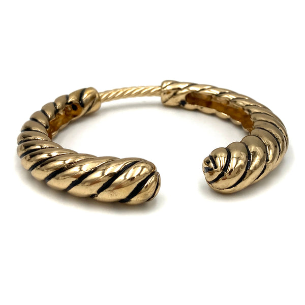 Gold Twisted Rope Open Bangle