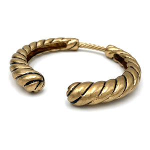 Gold Twisted Rope Open Bangle