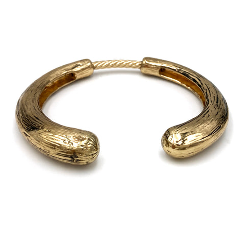 Gold Tree Bark Open Bangle