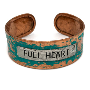 Message Full Heart Metal Western Cuff