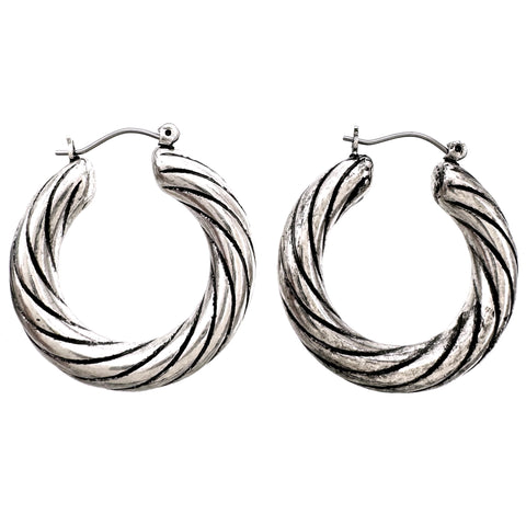 Twisted Hoop Huggie Earrings