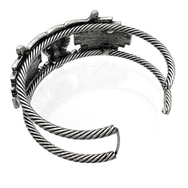 Longhorn Skull Navajo Rope Bangle Bracelet