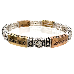 John 3:16 Tritone Stretch Bracelet