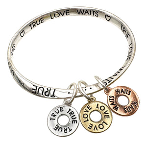 True Love Waits Silver Bangle Bracelet