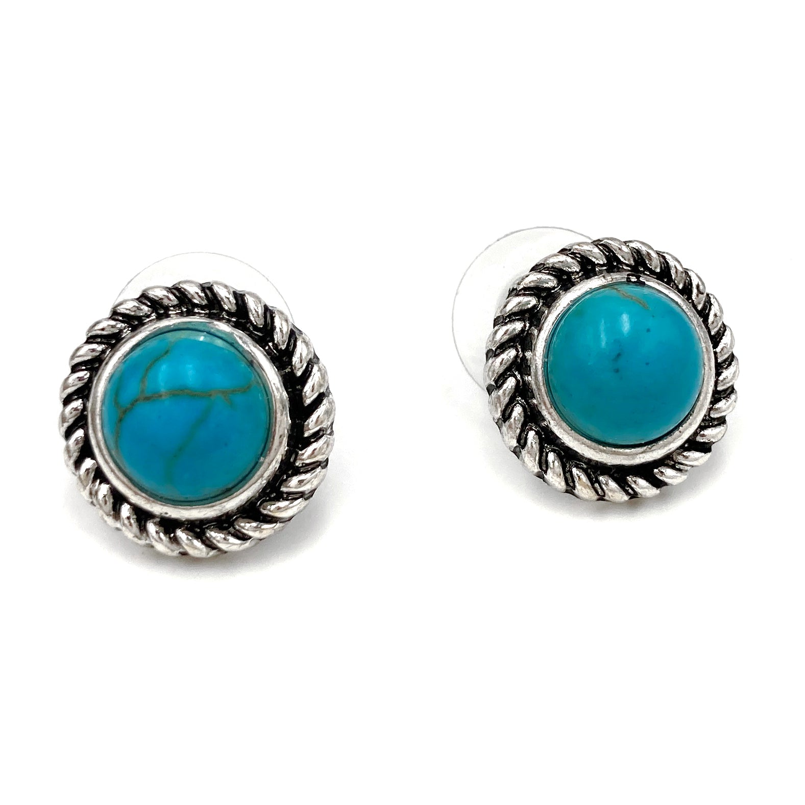 Turquoise Round Stud Earrings