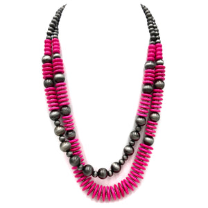 Navajo Hot Pink Chunky Necklace