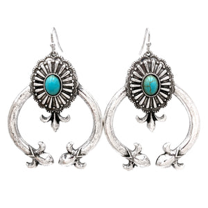 Naja Squash Blossom Turquoise Concho Earrings