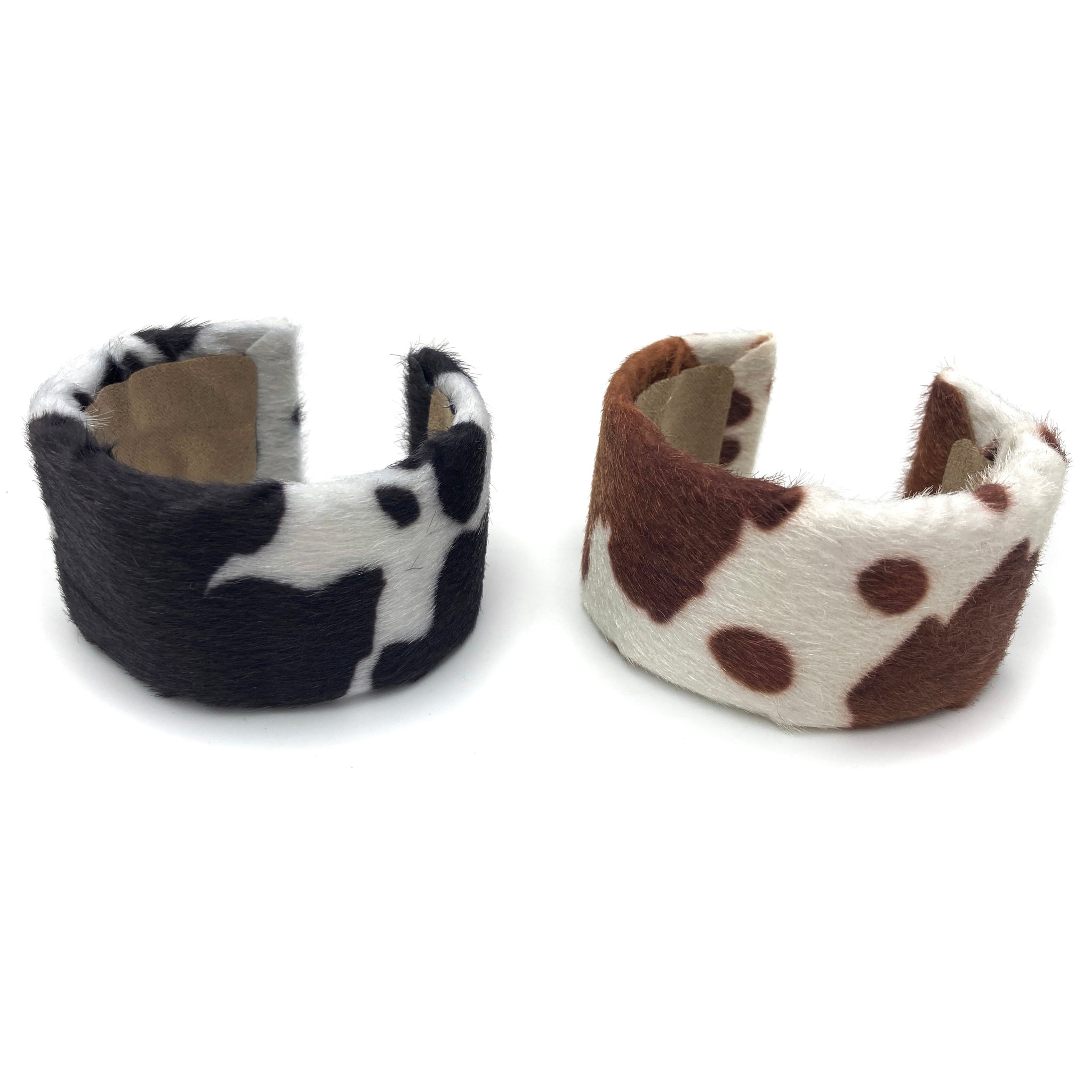 Cowhide Print Faux Fur Cuff