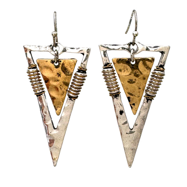 Triangle Arrow Metal Wired Earrings