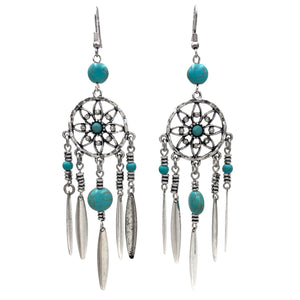 Dream Catcher Feathers Dangle Hook Earrings