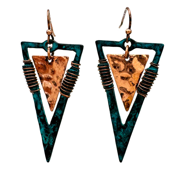 Triangle Arrow Metal Wired Earrings