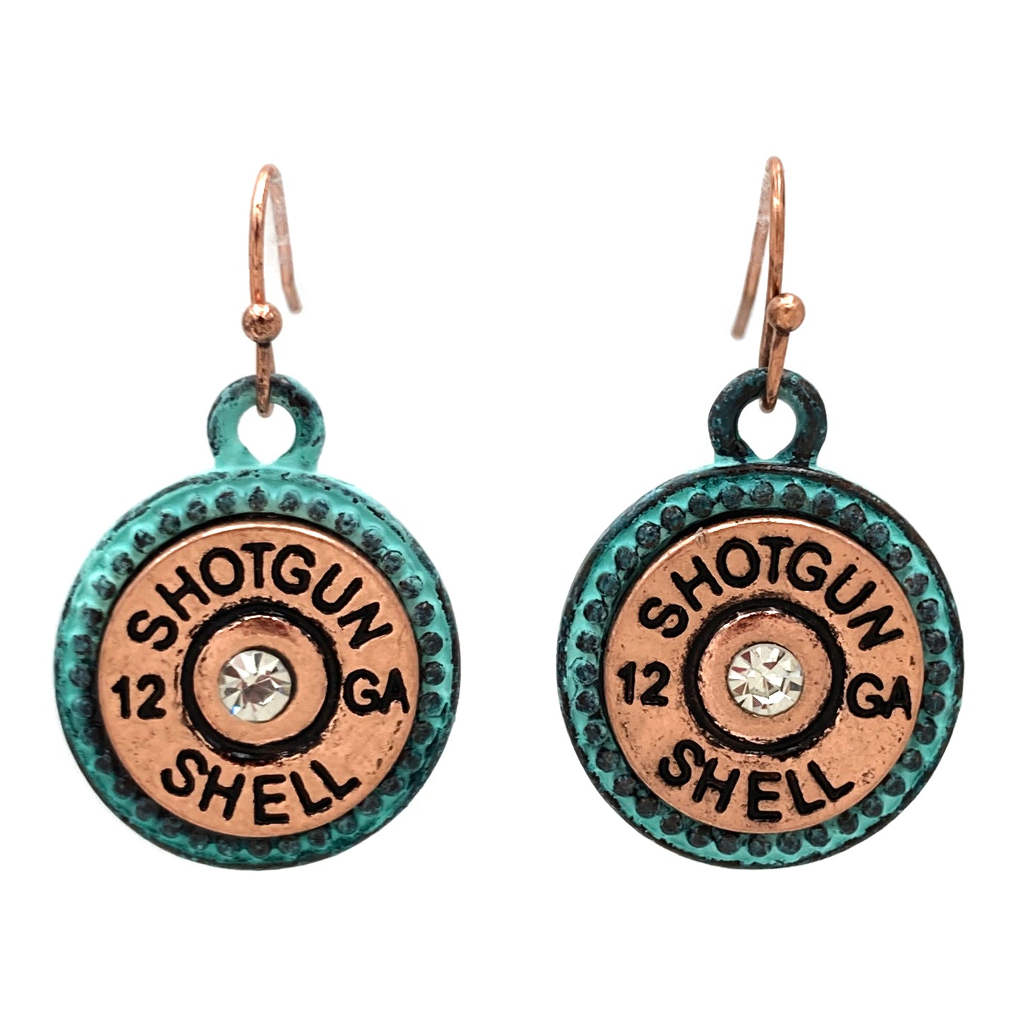 Rhinestone Shotgun Shell Dangle Hook Earrings