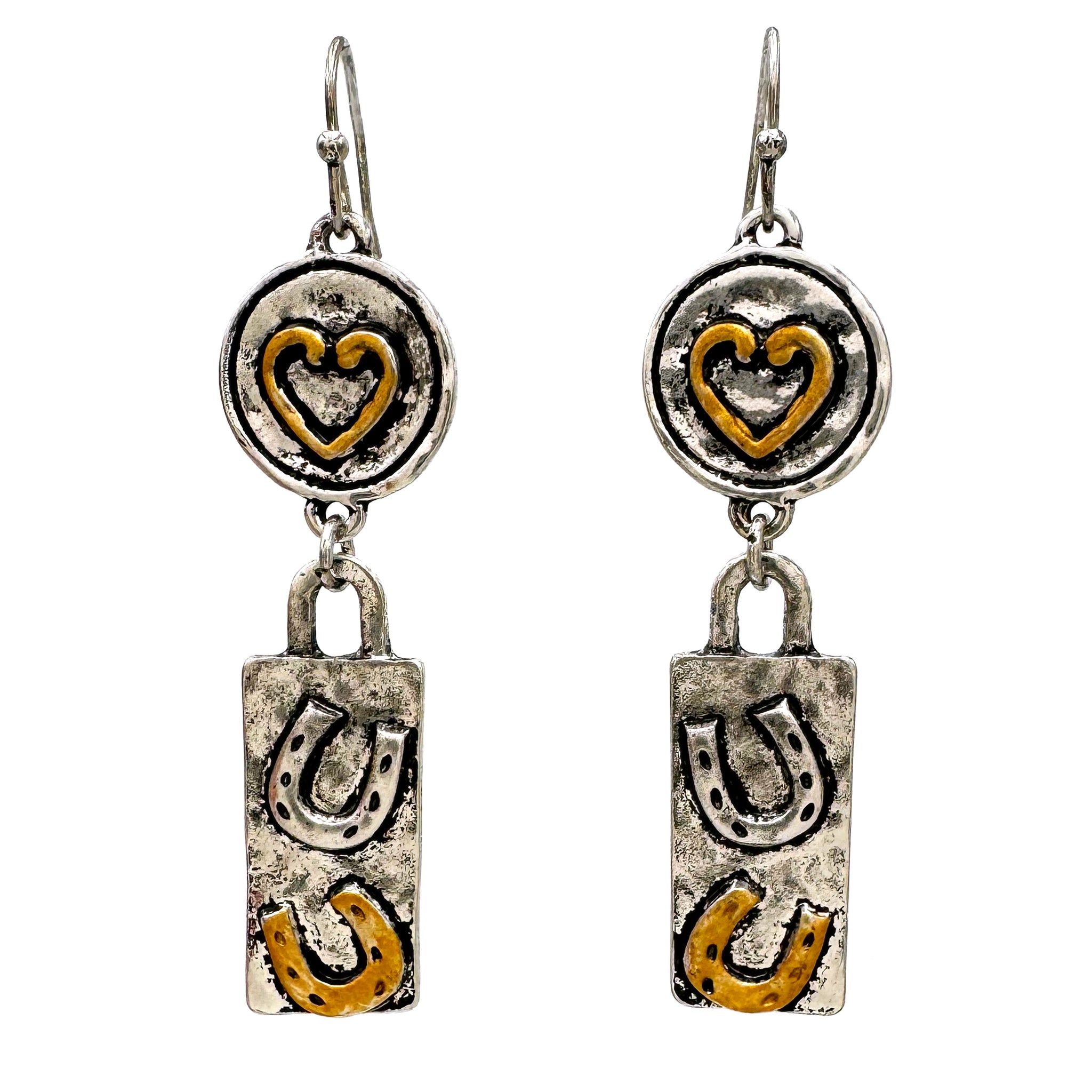 Heart and Horseshoe Western Earrings