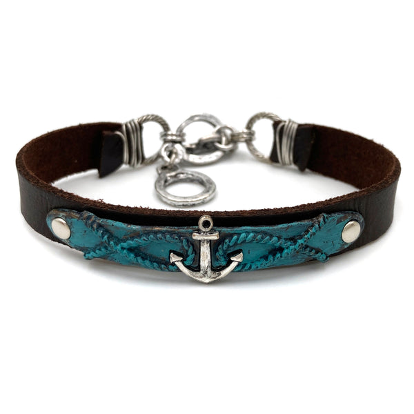 Anchor Hope Is A Rope Leather Wrap Bracelet