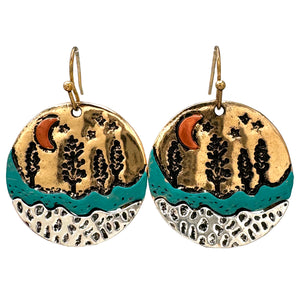 Southwestern River Nature Aztec Navajo Hook Dangle Earrings