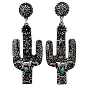 Horse Star Horseshoe Wings Western Cactus Earrings