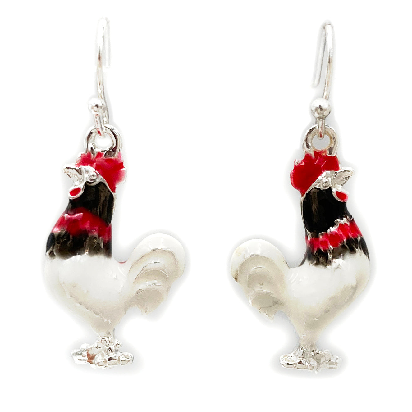 Rooster Shaped Epoxy Earrings