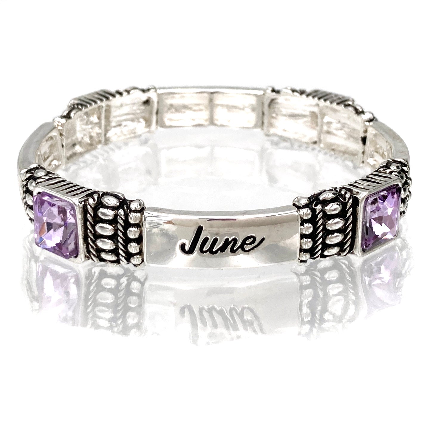 June Birthstone Alexandrite Violet Gem Bracelet