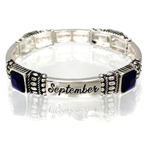 September Birthstone Sapphire Blue Gem Bracelet