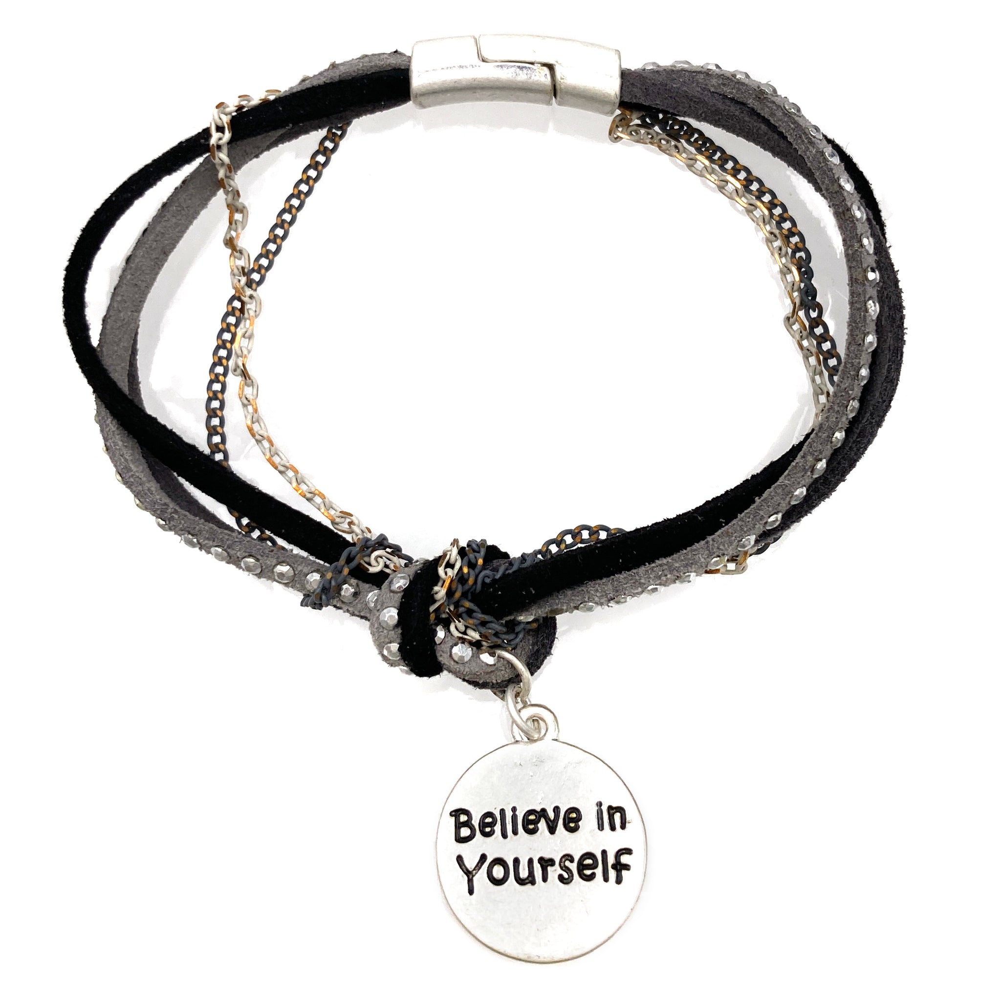 Believe In Yourself Charms Cute Suede Bracelet