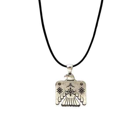 Cord Necklace with Native Thunderbird Pendant