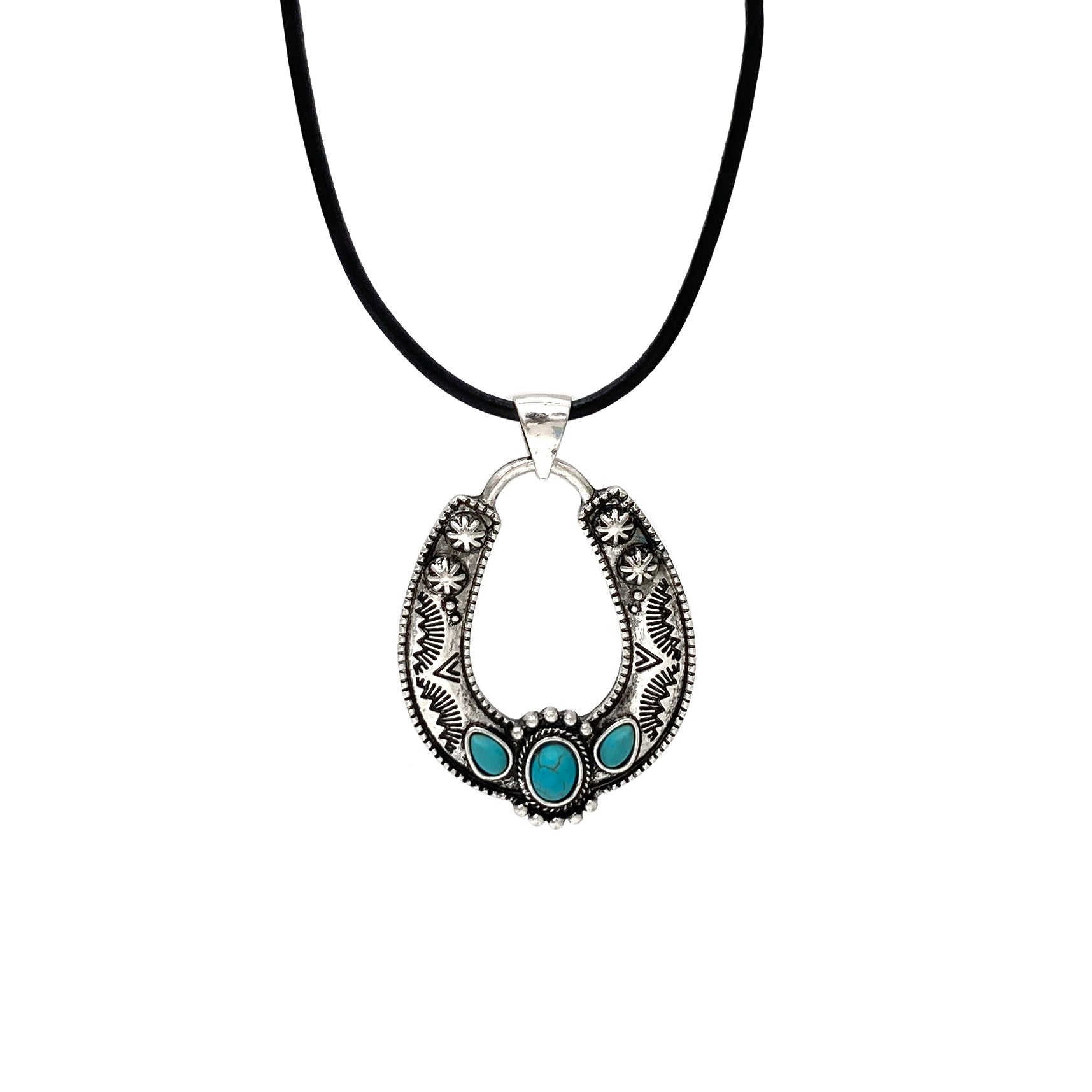 Cord Necklace with Native Horseshoe Pendant