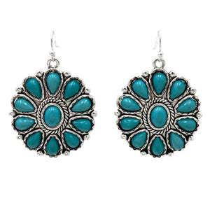 Turquoise Cabochon Concho Earrings