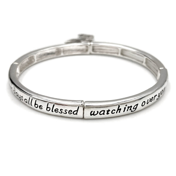 Angel Blessing Baby Charm Inspirational Stretch Bracelet