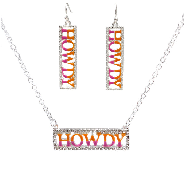 Howdy Bar Chic Necklace Earrings Set