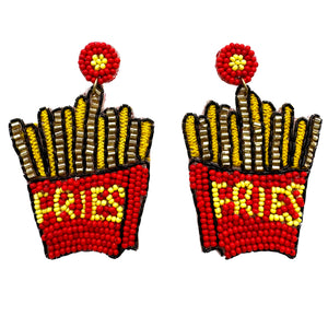 French Fries Seed Bead Earrings