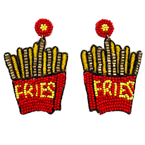 French Fries Seed Bead Earrings