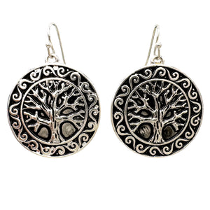 Tree of Life Coin Earrings