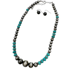 Navajo and Turquoise Beads Necklace