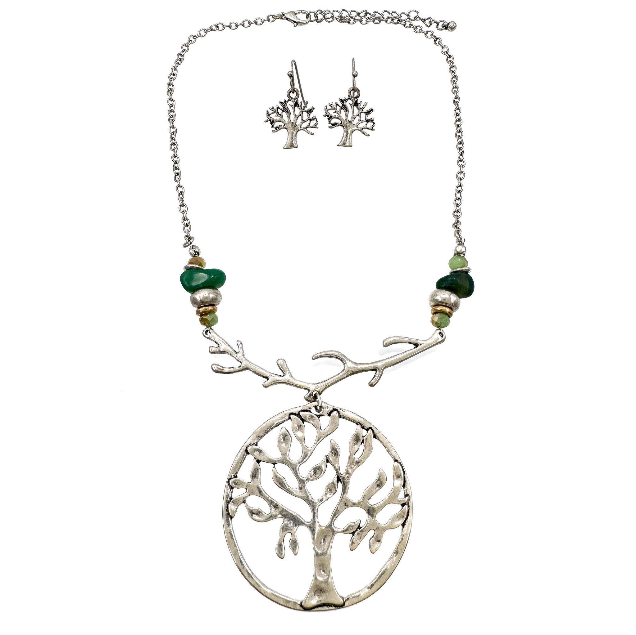 Tree of Life Branch Necklace Earrings Set