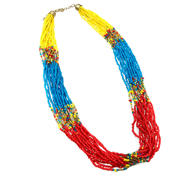 Summer Layered Seed Bead Necklace