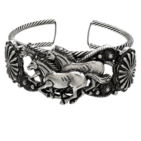 Horses Navajo Rope Bangle Bracelet