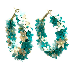 Flower Decor Large Hoop Earrings