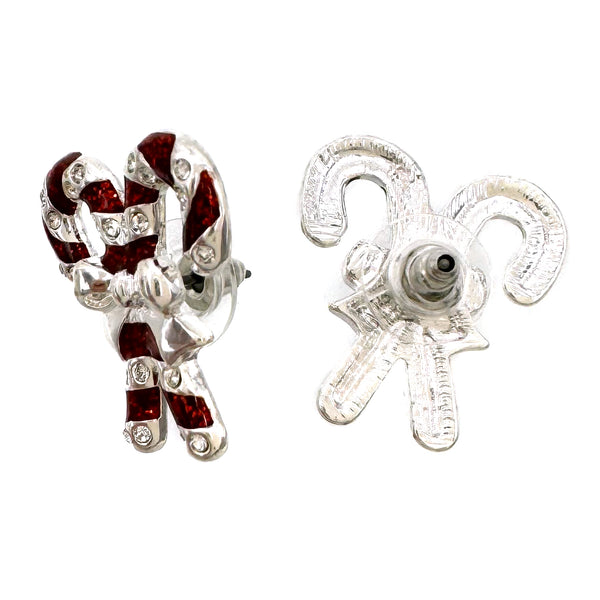 Candy Cane Christmas Stud Earrings