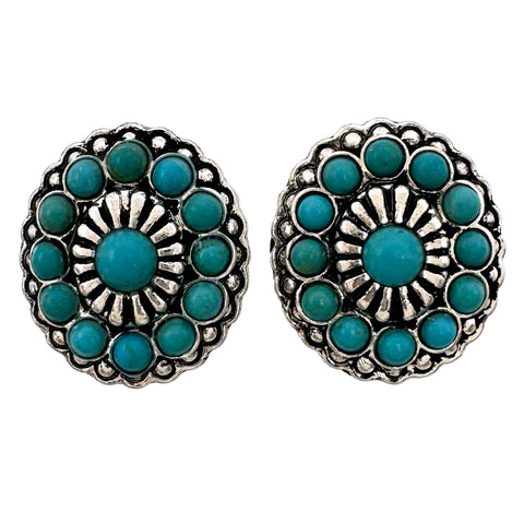 Turquoise Concho Earrings